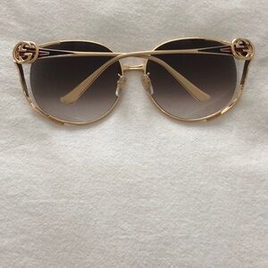 Gucci Gold Luxury Sunglasses with Gradient Lenses
